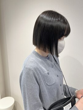 シンクショップ 梅田(THINK SHOP) ミニボブ×オリーブグレージュ