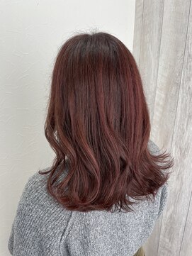 シエル 立川店(CIEL) ピンクレッド×セミロング【CIEL×maki】