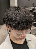 メンズカット　波巻きスパイラルパーマ