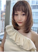 くびれレイヤー小顔カット☆前髪イメチェンミディボブルフ