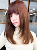 レイヤーロング20代30代40代大人可愛い毛先ワンカール後れ毛