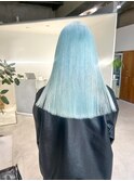 水色カラー　ハイトーンロング
