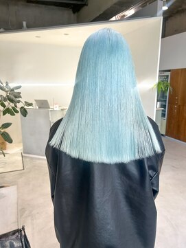 キオク(KIOX) 水色カラー　ハイトーンロング