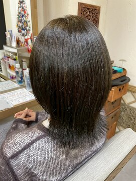 ヘアリゾート粋 ウナム 新宿東口店(enam) ミディアムレイヤー/ウルフ/ダークグレージュ