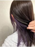 インナーカラー,ラベンダー,透明感,イヤリングカラー,韓国風