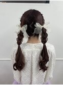 編み込み三つ編みツイン