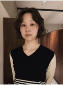 センターパートと、レイヤーボブパーマ