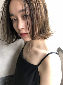 ナルーヘア(nalu hair) ベージュカラー × 大人ボブ