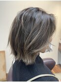 ハイライト、ダブルカラー大人ミニボブ20代30代40代50代60代70代