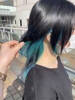 ルッツ(Lutz. hair design)&nbsp;ブルーブラック×ターコイズブルー【千代田彩夏】