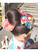 お子様七五三 着物和服ヘアセット 可愛い桃割れスタイル