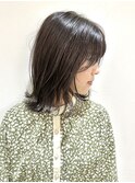 【FOLK】赤みなし透明感グレージュ☆似合わせ外ハネミディアム♪