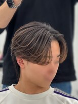 メンズヘアセンス 渋谷(MEN'S HAIR SENSE) 韓流センターパートウルフ/アッシュブラック/ハイライト