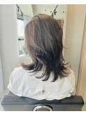 レイヤーミディアム＋寒色系イルミナカラー/髪質改善オージュア