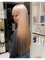 ベレーザ 渋谷(BELEZA)&nbsp;11768髪質改善金髪ホワイトブロンドマロンベージュストレート