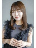 ロングミディアム顔周りレイヤー美髪おくれ毛_F20159