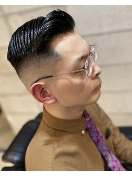 フェザーパーマサーフカール刈り上げセンターパート