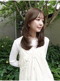 顔周りレイヤーカットべージュカラーくびれレイヤーカット