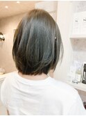 福山市美容室Caary人気 ナチュラルストレートダークグレージュ