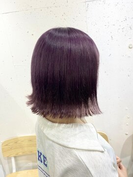 アジールヘア 北千住駅西口店(agir hair) ラベンダーカラーダブルカラーブリーチカラー外ハネボブ