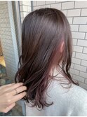 ピンクベージュインナーカラー