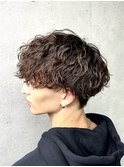 波巻きパーマ　マッシュ
