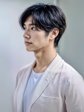 グリッター 仙台中央店(GRITTERs) ナチュラルセンターパート/黒髪/シークレットパーマ