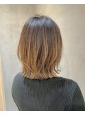 【澤口】黒髪ボブルフネビージュ小顔に見せるワンレン