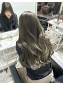 オリーブカラー×ゆる巻き