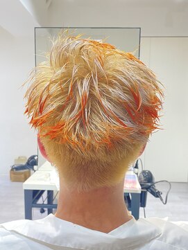 サロンドジョー(salon de joe) メンズカットブリーチダブルカラーハイライトハイトーンショート