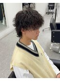 マッシュウルフ波間きスパイラルパーマ