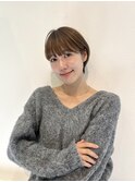 イメチェン　ショート　美髪　ワイドバング　ブルーブラック