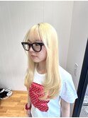くびれヘア縮毛矯正アプリコットオレンジ夏ハイライト《用賀》