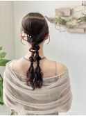 結婚式にお呼ばれローポニーアレンジ