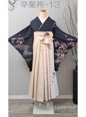 レンタル卒業袴-13 深緑 (袴、帯色変更可)