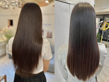 フレイストート(Frais Tout)の写真/髪質改善トリートメント《Aujua》で、くせ毛やうねりのお悩みも解消！潤いを補給して扱いやすい仕上がりに*