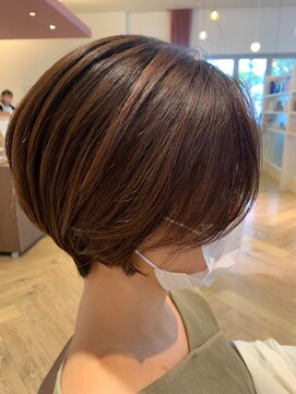 キャパサウス 春日 大野城店(CAPA south) 丸みショートボブ　顔周りレイヤー　チョコレートカラー