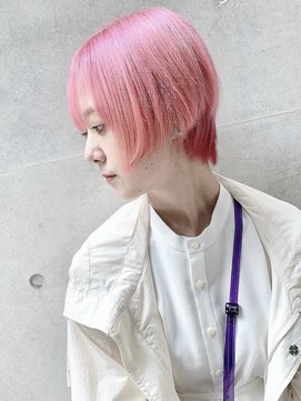 ディア(.eer) 【.eer/ディア】淡めピンクカラー×ショートボブ/心斎橋