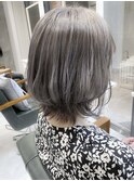 ダークアッシュグレージュカラー　イメチェン　似合わせカットc