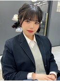 ツインアレンジ　お団子ツイン　リボンアレンジ