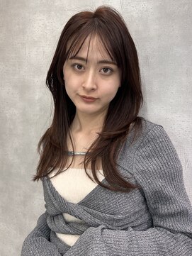 シティ(CITY) 韓国ヘア レッドカラー レイヤースタイル