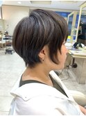 大人ショートボブ丸みショートカットマッシュショート前髪あり