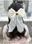 ハーフアップ／結婚式／お呼ばれヘア／参列へア／二次会へア