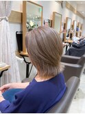 白髪ぼかし細めハイライト30代40代50代セミディ