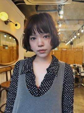ヒュージ 表参道(huge) ショートボブ/ミニボブ/ニュアンスパーマ/顔周りカット/20代30代