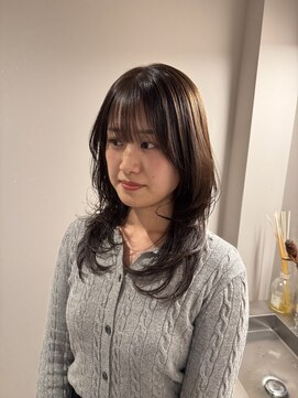 チャプター 問屋町(chapter) 透明感ケアカラーショコラベージュ顔まわりレイヤーカット韓国