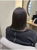 切りっぱなし肩ラインボブスタイル