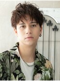 20代30代ニュアンスパーマ短髪ツーブロックマッシュI南越谷