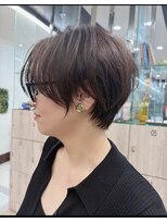 アース 大分セントポルタ店(HAIR&MAKE EARTH) 丸みショート×艶ブラウン