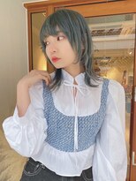 ルービック(Rubik's)&nbsp;マッシュウルフ_韓国風ブルーカラーマッシュショートボブウルフ